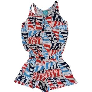 NWT Escapada 'Cassandra' Sleeveless Romper in Red & Blue - Sz M